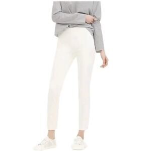 J.Crew Martie Crop Bi Stretch Pullon Ankle Dress Pant Trousers Side Zip 4 White